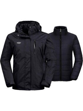Cozy 3-in-1 Ski Jacket with Cotton Padded Liner - Winter Coat for Outdoor